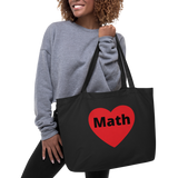 Math in Heart X-Large Tote/ Shopping Bags - Oyster & Black