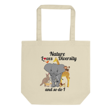 Nature Loves Diversity Large Tote/Shopping Bag - Oyster