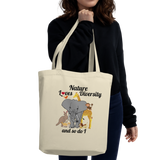 Nature Loves Diversity Large Tote/Shopping Bag - Oyster