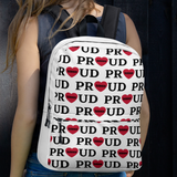 Allover Proud w/ Science in Hearts Backpack-White