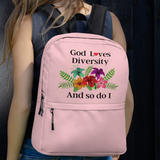 God Loves Diversity w/ Red Heart Backpack-Pink