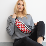 Allover Math in Hearts Fanny Pack-Lt. Grey