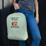 Labels w/ Pink Heart Backpack - Green