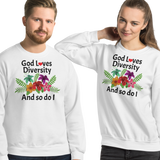 God Loves Diversity w/ Red Heart Sweatshirts - Light