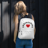 I in Heart Curved Engineering Backpack - White