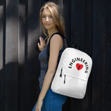 I in Heart Curved Engineering Backpack - White