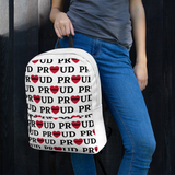 Allover Proud w/ Science in Hearts Backpack-White
