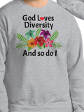 God Loves Diversity w/ Red Heart Sweatshirts - Light