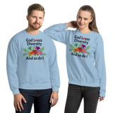 God Loves Diversity w/ Red Heart Sweatshirts - Light