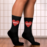 Math in Heart Socks - Black