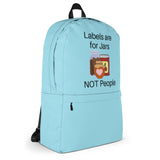 Labels w/ Pink Heart Backpack - Blue