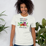 God Loves Diversity w/ Red Heart T-Shirts - Light