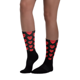 Allover Science in Hearts Socks-Black