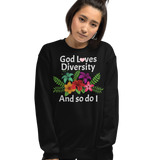 God Loves Diversity w/ Pink Heart Sweatshirts - Dark