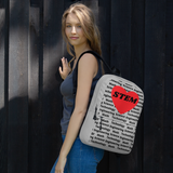 STEM in Heart w/ Printed Background Backpack-Grey