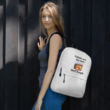 Labels w/ Pink Heart Backpack - Lt. Grey