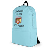 Labels w/ Pink Heart Backpack - Blue