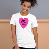 BeYOUtiful in Pink Heart T-Shirts - Light