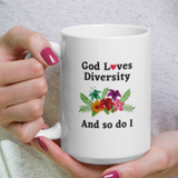 God Loves Diversity w/ Red Heart Mug