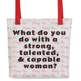 Strong Woman & Allover Marry Her Tote Bag-Lt. Grey