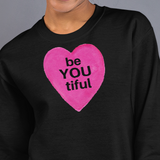 BeYOUtiful in Pink Heart Sweatshirts - Dark