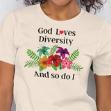 God Loves Diversity w/ Red Heart T-Shirts - Light