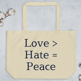 Love Greater Than X-Large Tote/Shopping Bag-Oyster