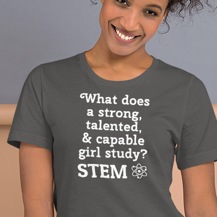 Strong Girl Study STEM w/ Molecule Dark T-Shirts