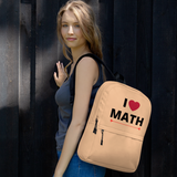 I Heart Math Backpack - Tan