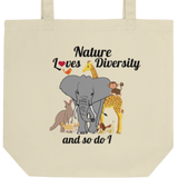 Nature Loves Diversity Large Tote/Shopping Bag - Oyster