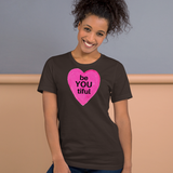 BeYOUtiful in Pink Heart T-Shirts - Dark