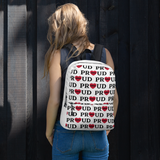 Allover Proud w/ Science in Hearts Backpack-White