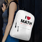 I Heart Math Backpack - White