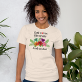 God Loves Diversity w/ Red Heart T-Shirts - Light