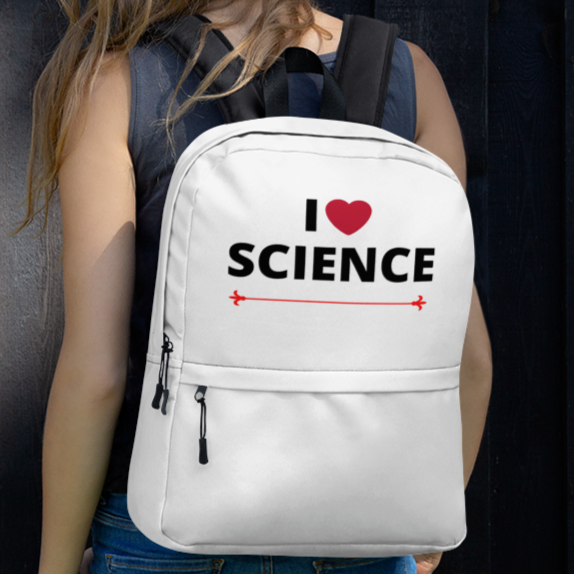 I Heart Science Backpack - White