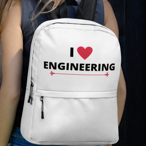 I Heart Engineering Backpack - White