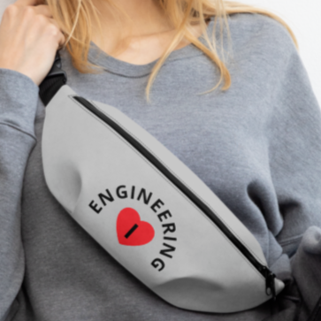 I Heart Curved Engineering Fanny Pack - Grey