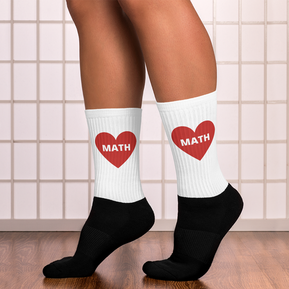 Math in Heart Socks - White