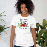 God Loves Diversity w/ Red Heart T-Shirts - Light