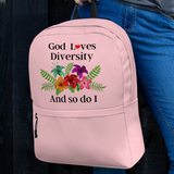 God Loves Diversity w/ Red Heart Backpack-Pink