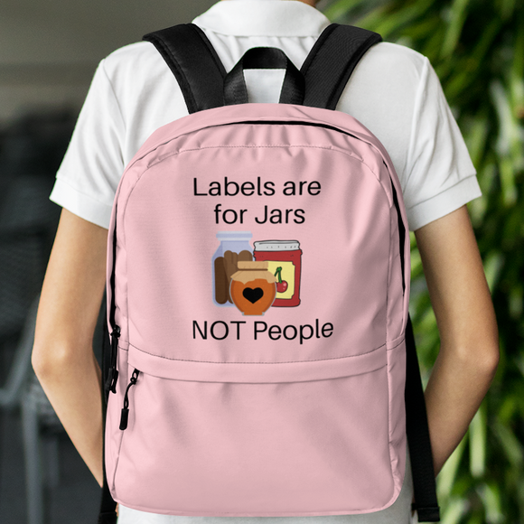 Labels w/ Dark Heart Backpack - Lt. Pink