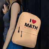 I Heart Math Backpack - Tan