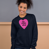 BeYOUtiful in Pink Heart Sweatshirts - Dark