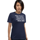 Strong Woman Hug Dark T-Shirts