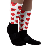 Allover Science in Hearts Socks-White