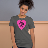 BeYOUtiful in Pink Heart T-Shirts - Dark