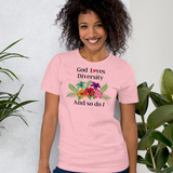 God Loves Diversity w/ Red Heart T-Shirts - Light