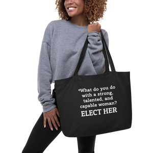 Strong Woman Elect X-Large Tote/Shopping Bag-Black