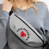 I in Heart Curved Engineering Fanny Pack - Grey