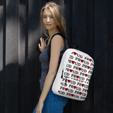 Allover Proud w/ Math in Hearts Backpack-White